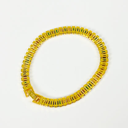 Rainbow Gemstone Bracelet Gold