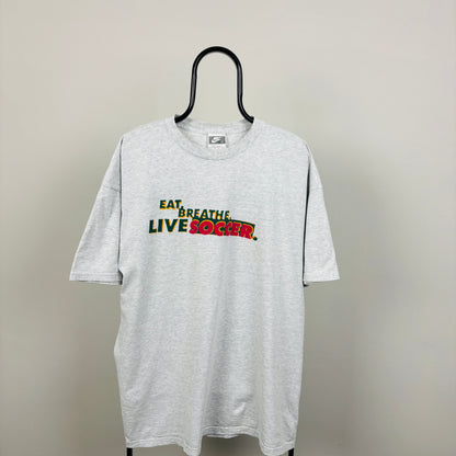 90s Nike Soccer T-Shirt Grey XXL