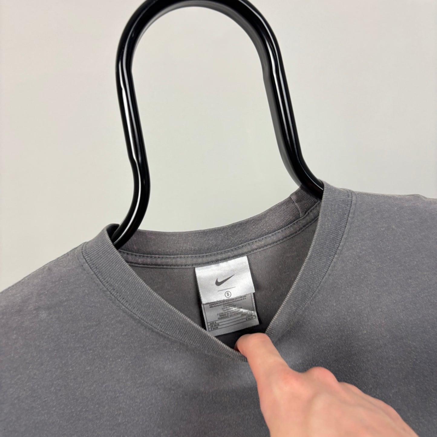 00s Nike Swoosh T-Shirt Grey Small