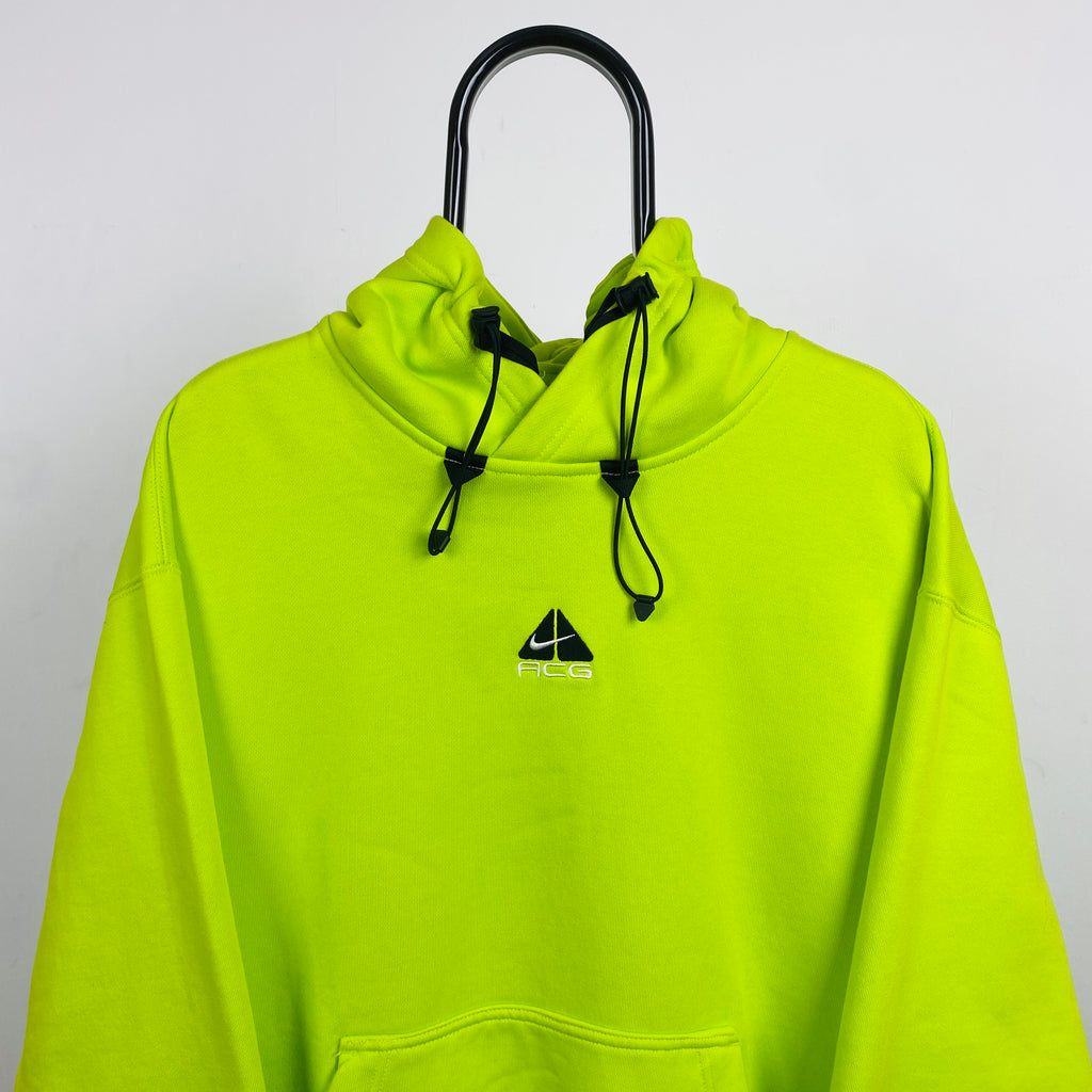 00s Nike ACG Hoodie Lime Green Medium