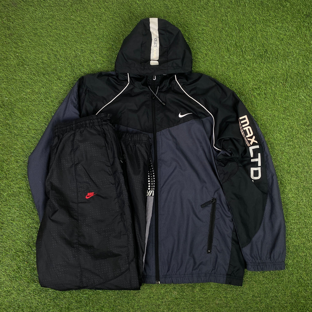 00s Nike Air Max Tracksuit Set Jacket + Joggers Black XL