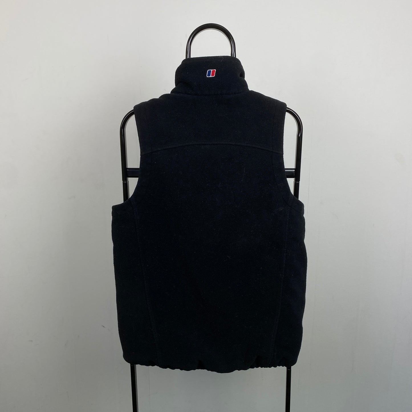 Retro Berghaus Fleece Gilet Sweatshirt Black Medium