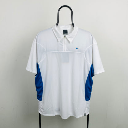 00s Nike Tennis Polo Shirt T-Shirt White Large