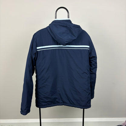 00s Nike Reversible Piping Puffer Jacket Blue Large