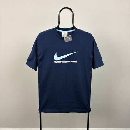 00s Nike Swoosh T-Shirt Blue Small
