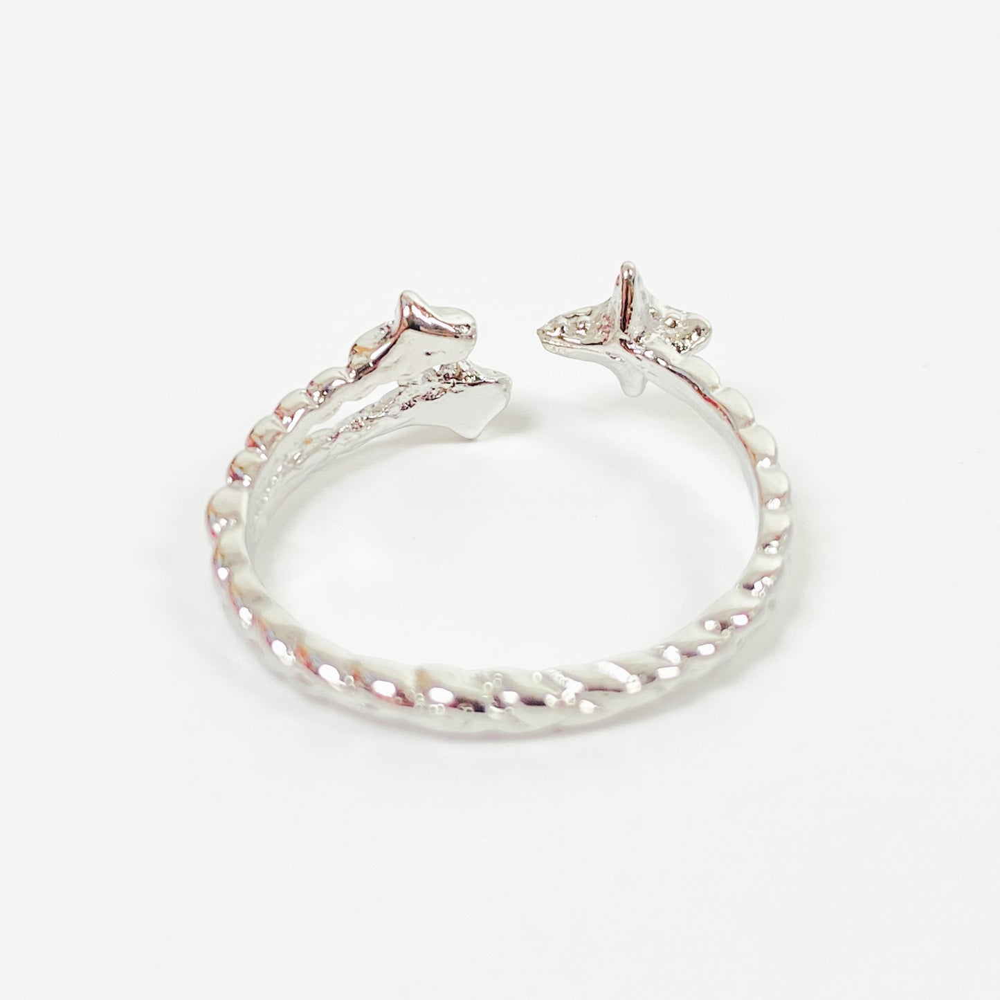 Retro Adjustable Shooting Star Ring Silver