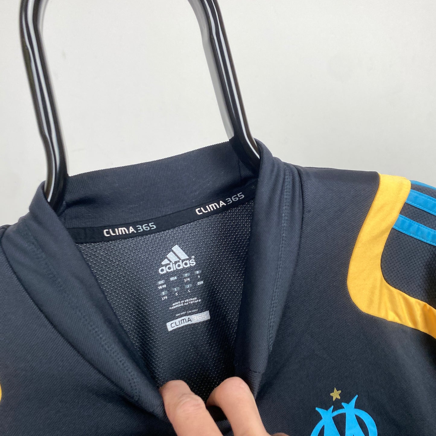 00s Adidas Olympic Marseille Football Sweatshirt Blue Small