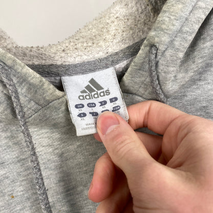 00s Adidas Hoodie Grey Large