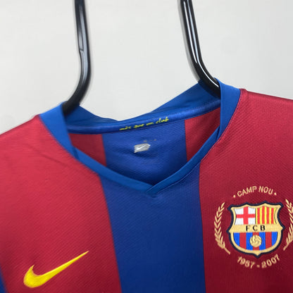 00s Nike Barcelona Football Shirt T-Shirt Blue Small