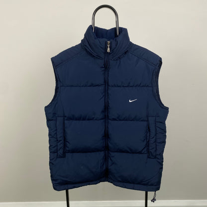 00s Nike Puffer Gilet Jacket Blue Large