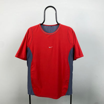 00s Nike Centre Swoosh T-Shirt Red Large