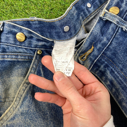 00s Carhartt Double Knee Jeans 34x32 Blue Large Joggers