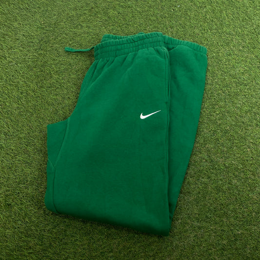 00s Nike Wide Leg Cotton Joggers Green Small