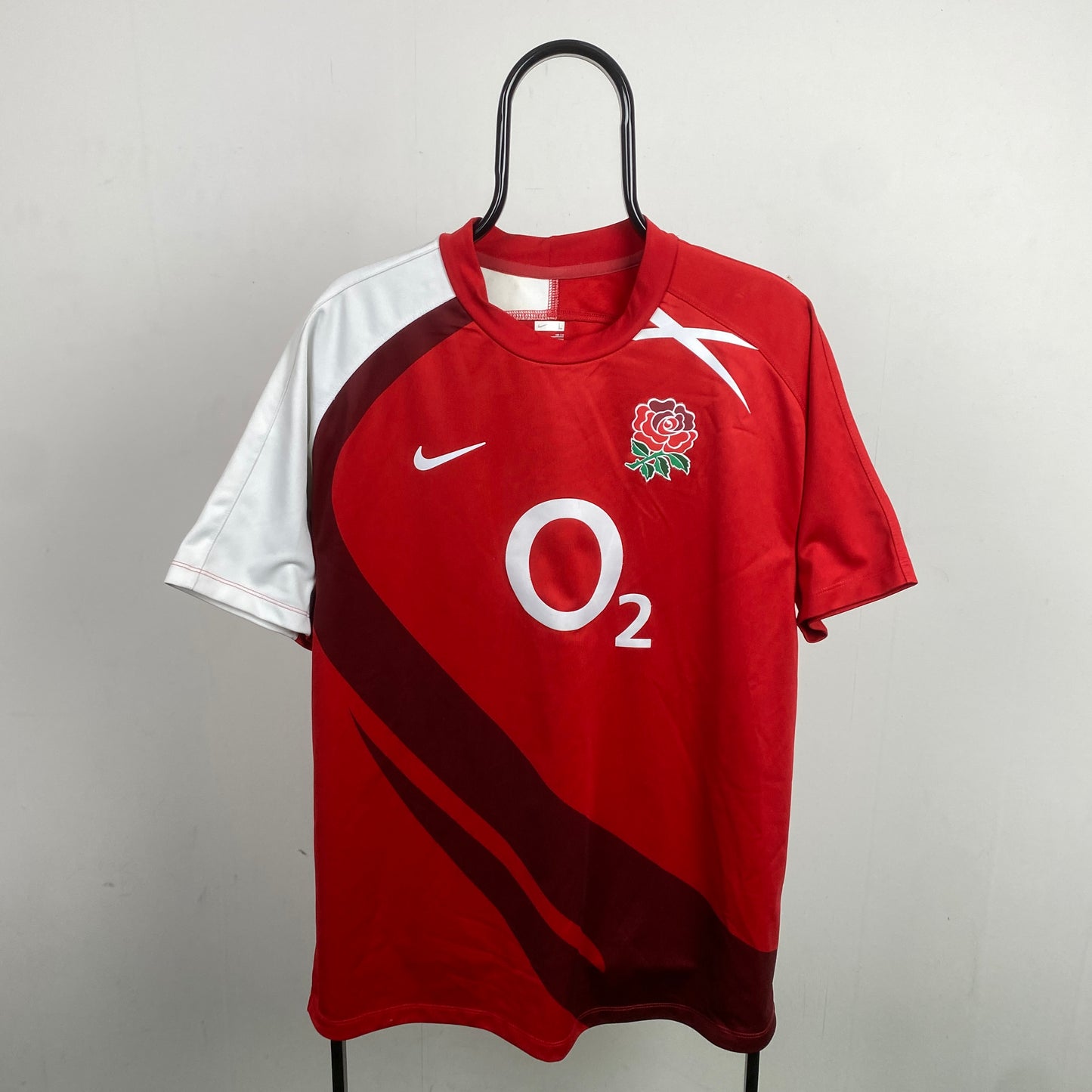 00s Nike England Rugby Shirt T-Shirt Red Large