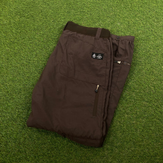 00s Nike ACG Zip Off Cargo Joggers Brown Large