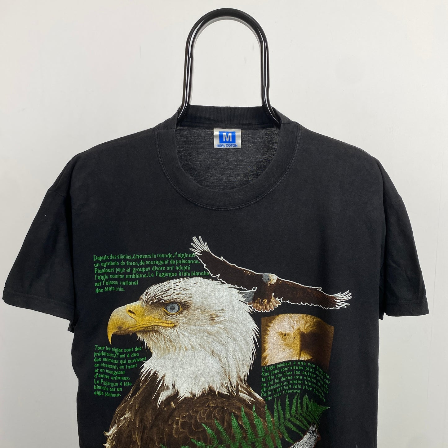 Retro 90s Eagle T-Shirt Black Medium