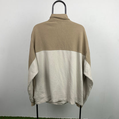 90s Nike 1/4 Zip Sweatshirt Brown XL