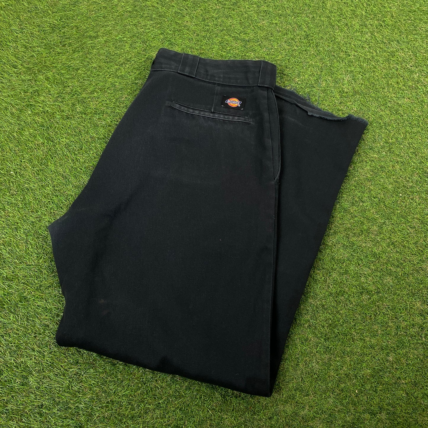 Retro Dickies Workwear Trousers Joggers Black Large