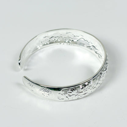 Vintage Bird Bangle Bracelet .925 Silver