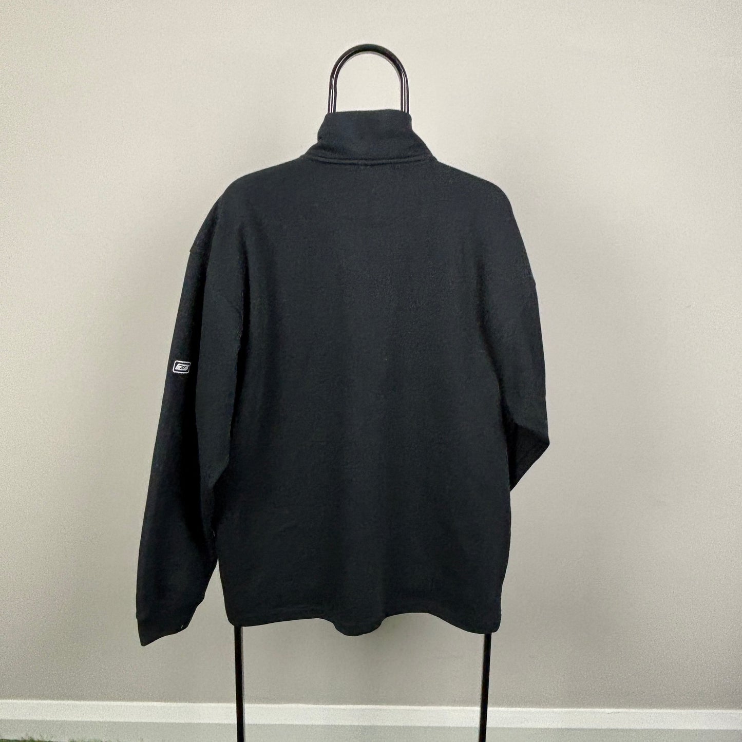 00s Reebok 1/4 Zip Sweatshirt Black Large