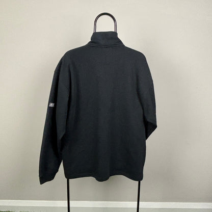 00s Reebok 1/4 Zip Sweatshirt Black Large