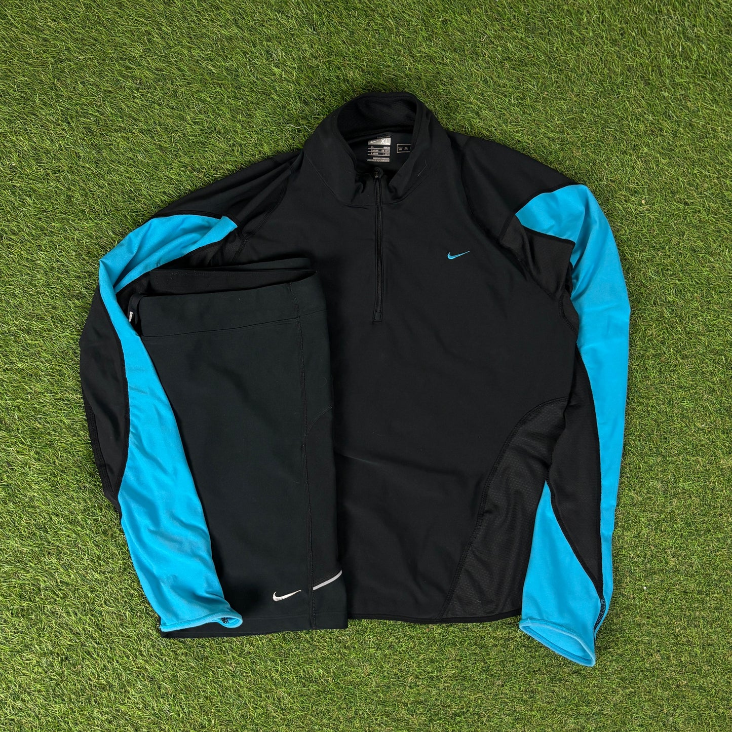 00s Nike Running Set Jacket + Shorts Black Women’s XL