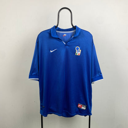 90s Nike Italy Football T-Shirt Blue XXL