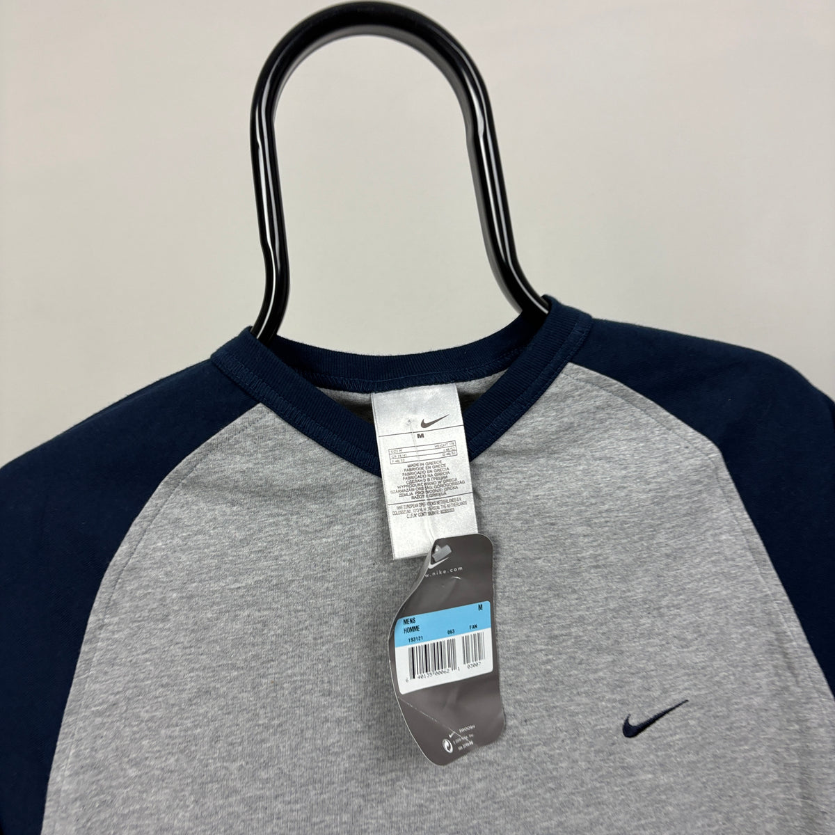 00s Nike Raglan T-Shirt Grey Medium