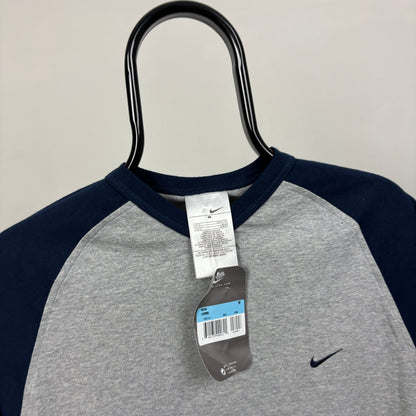00s Nike Raglan T-Shirt Grey Medium