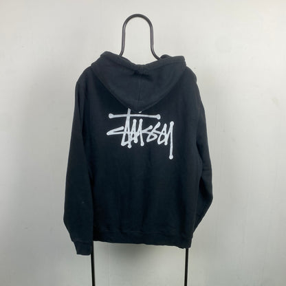 Retro 00s Stussy Hoodie Black Large