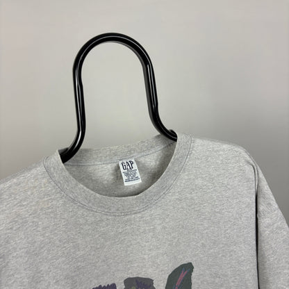 90s Gap Fish T-Shirt Grey Medium