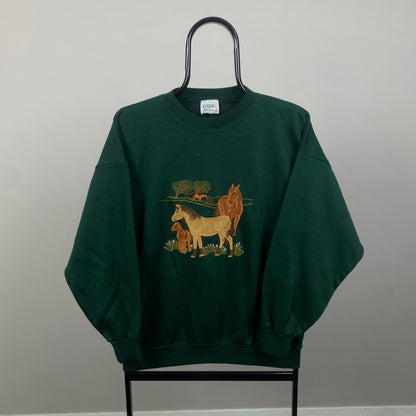 00s Acorn Horse Sweatshirt Green Small
