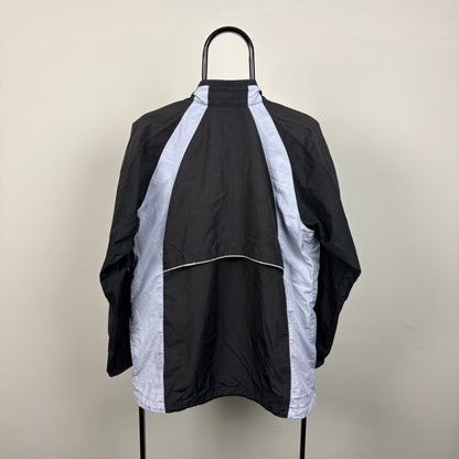 90s Nike Reflective Windbreaker Jacket Black Black Large