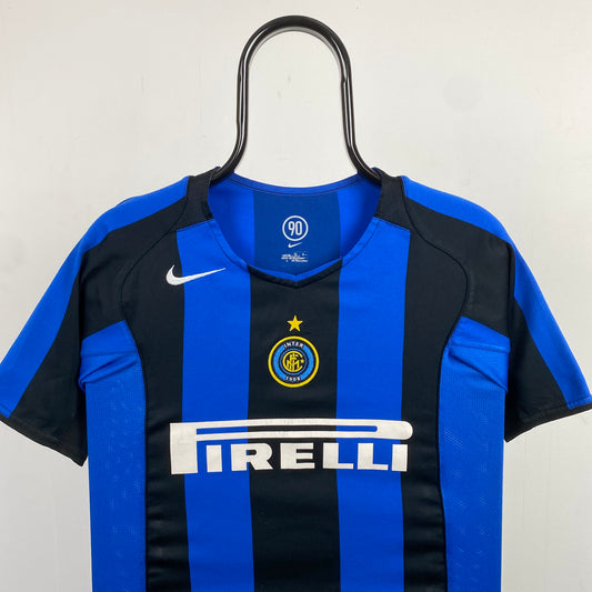 90s Nike Inter Milan Football Shirt T-Shirt Blue XS