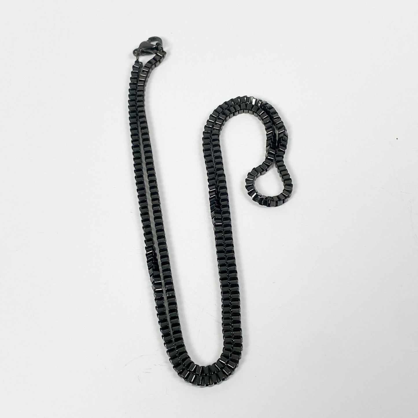 Micro Tennis Chain Necklace Black Steel
