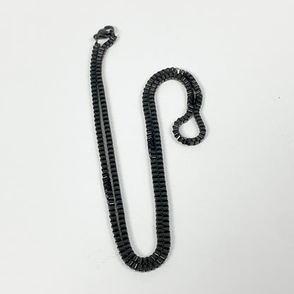 Micro Tennis Chain Necklace Black Steel