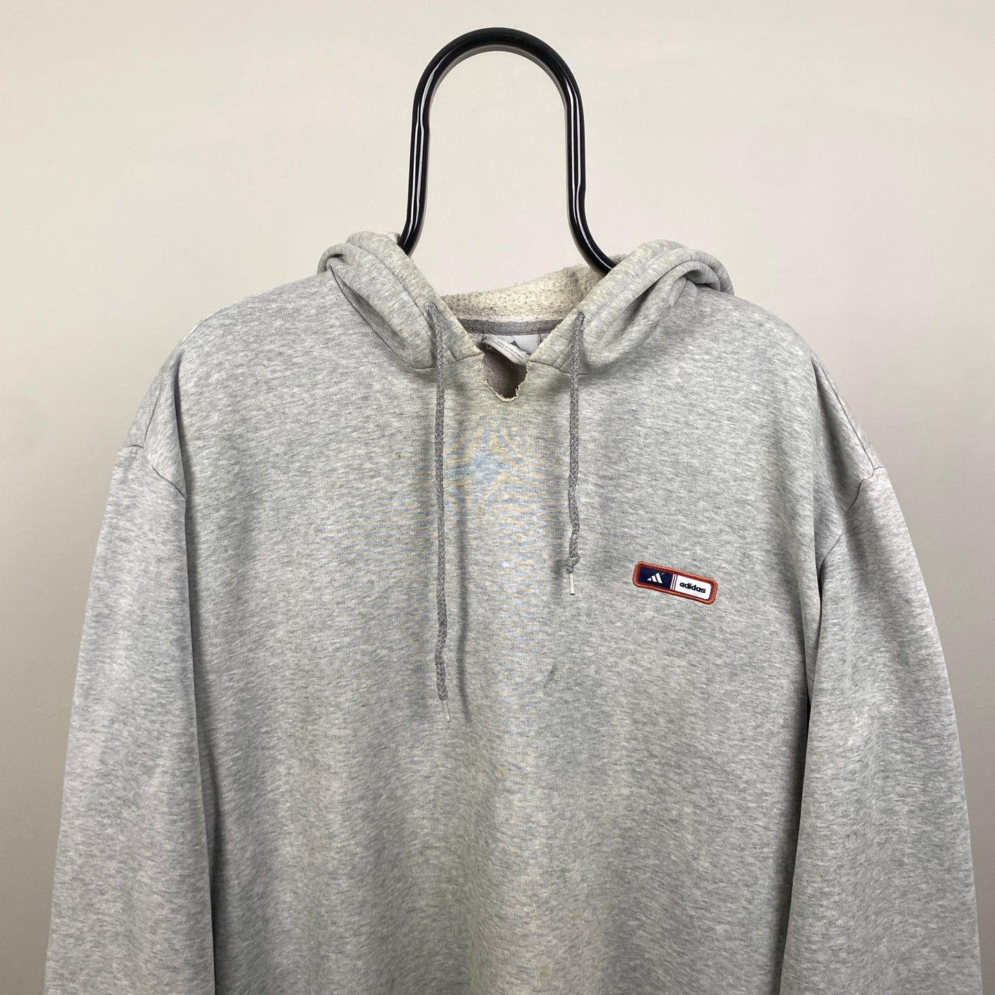 00s Adidas Hoodie Grey Large
