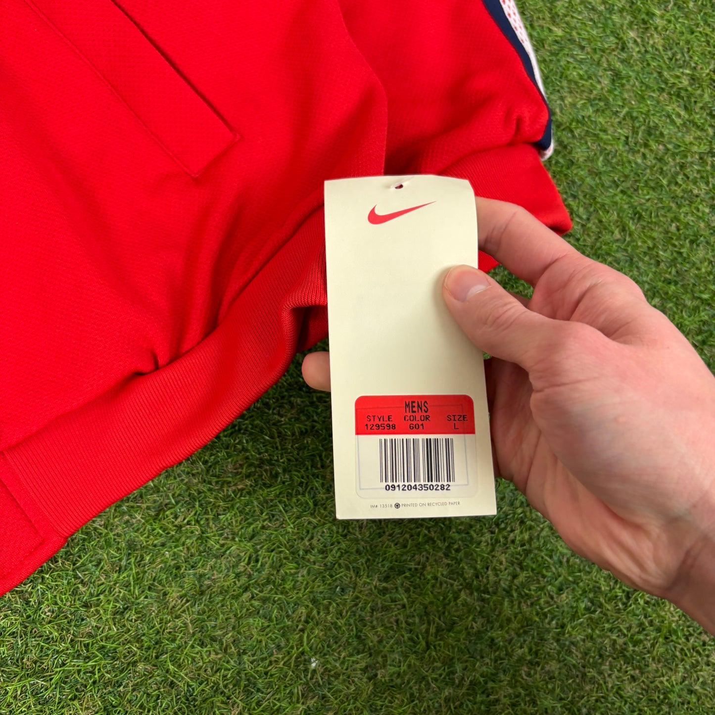 90s Nike Nylon Tracksuit Jacket + Joggers Set Red Large