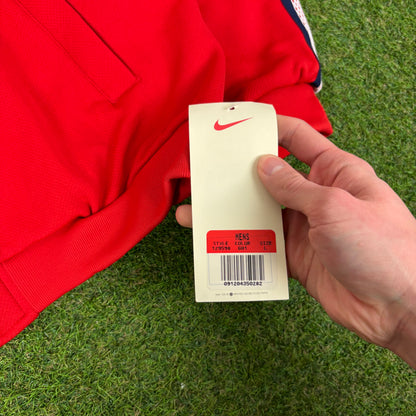 90s Nike Nylon Tracksuit Jacket + Joggers Set Red Large