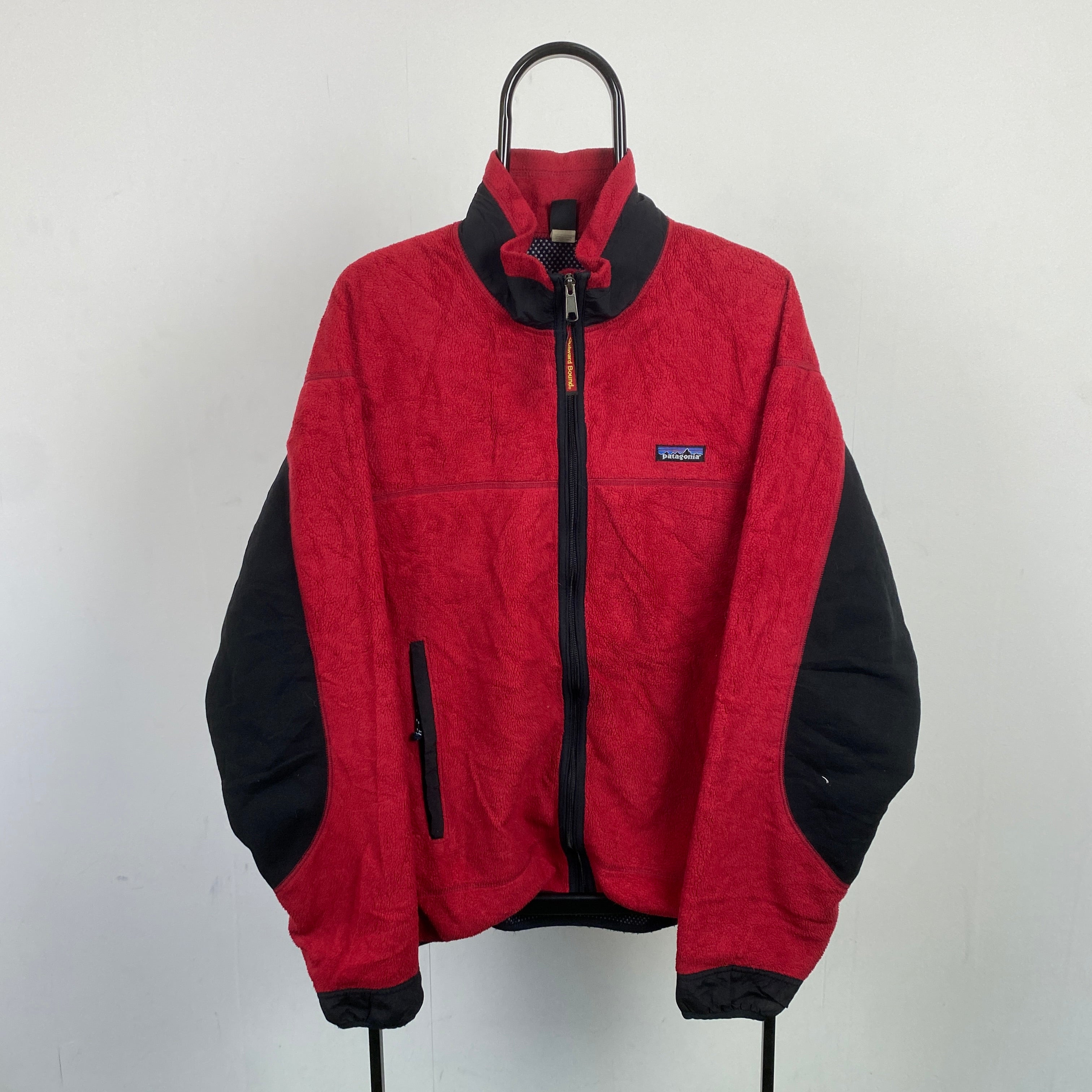 Retro Patagonia Zip Fleece Sweatshirt Red XL