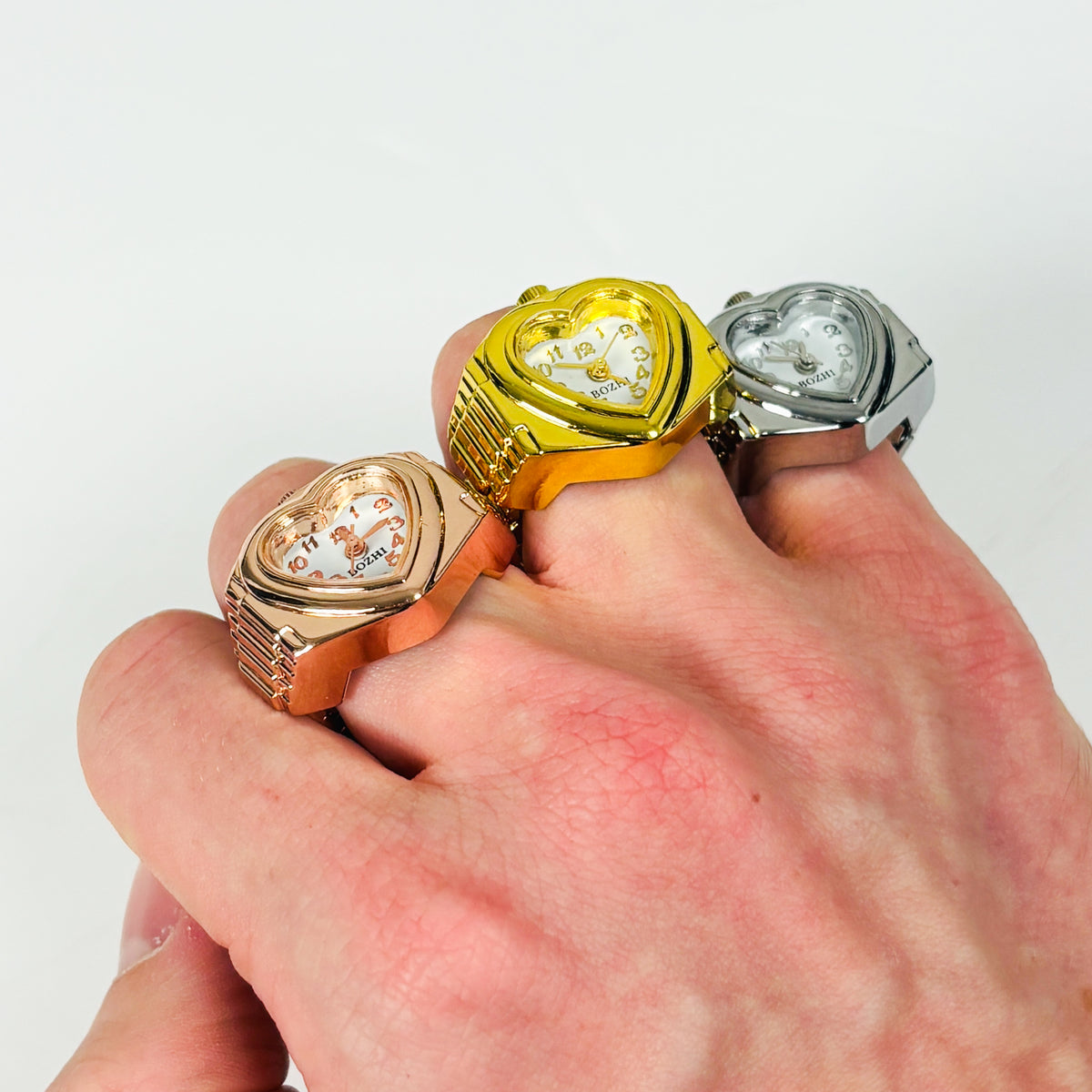 Heart Watch Ring Gold