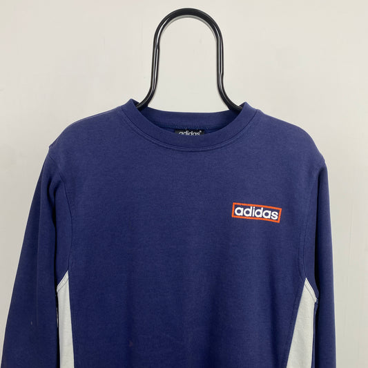 90s Adidas Sweatshirt Blue Small