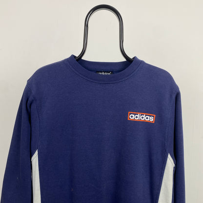 90s Adidas Sweatshirt Blue Small