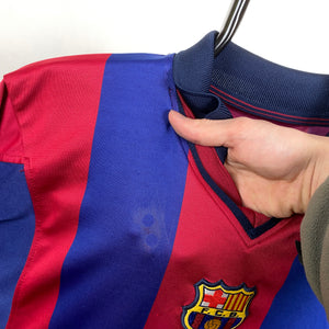90s Nike Barcelona Football Shirt T-Shirt Red Small