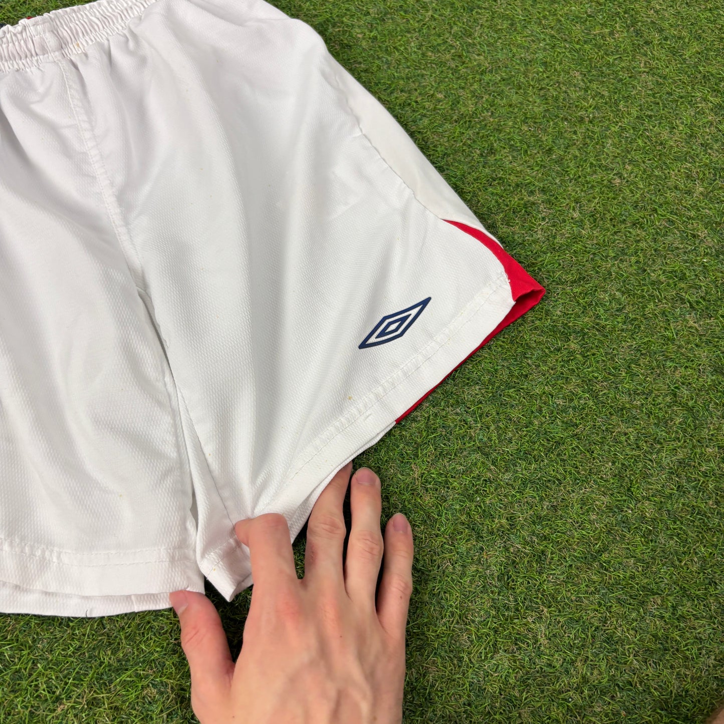 00s Umbro England Football Shorts White Small