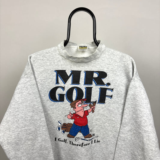90s Tultex Golf Sweatshirt Grey Medium