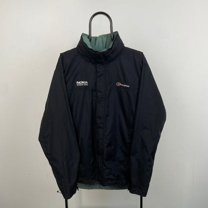 Retro Berghaus Nokia Waterproof Coat Jacket Black Large