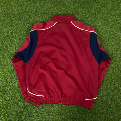 90s Nike Barcelona Windbreaker Jacket + Joggers Tracksuit Set Red XS