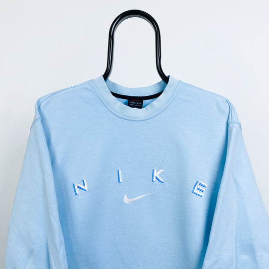 90s Nike Sweatshirt Baby Blue Medium