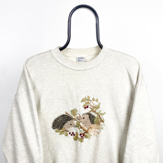 Retro Hedgehog Sweatshirt Brown Small